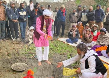 उपेन्द्र महतोको पहलमा चन्द्रनगर गाउँपालिकामा ३९ लाखको लागतमा  झुलुगें पुल शिलान्यास…….