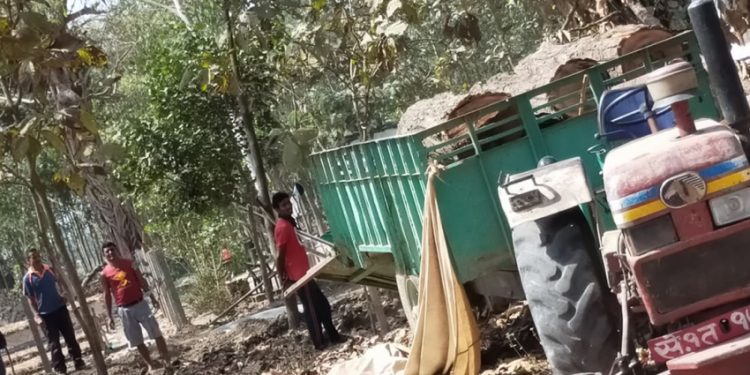 सशस्त्र प्रहरीद्वारा ट्याक्टरसहित बेवारिसे काठ बरामद