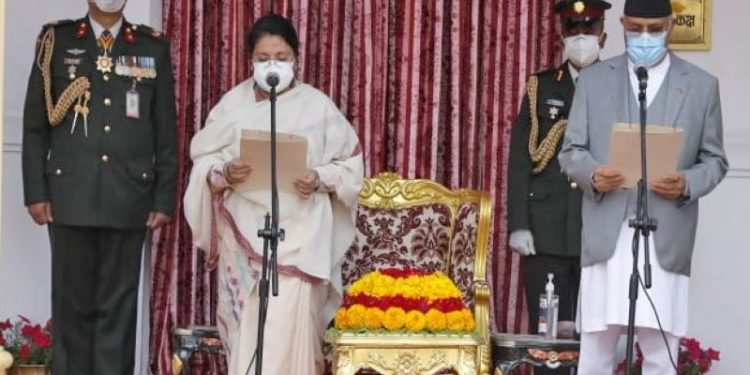 ओलीले तेस्रो पटक प्रधानमन्त्रीको रुपमा शपथ लिए