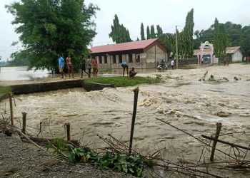 नदिको बाढिले सप्तरीमा झण्डै २ सय घर डुबानमा