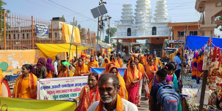 जनकपुरधाममा धुमधामका साथ श्री हनुमान जयन्ती मनाइयो