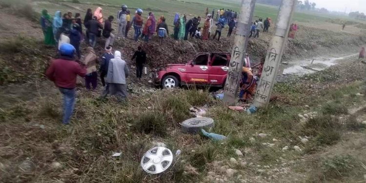 जन्ती बोकेको जीप (स्कोर्पियो) दुर्घटना, ५ जनाको मृत्यु, २ जना घाइते