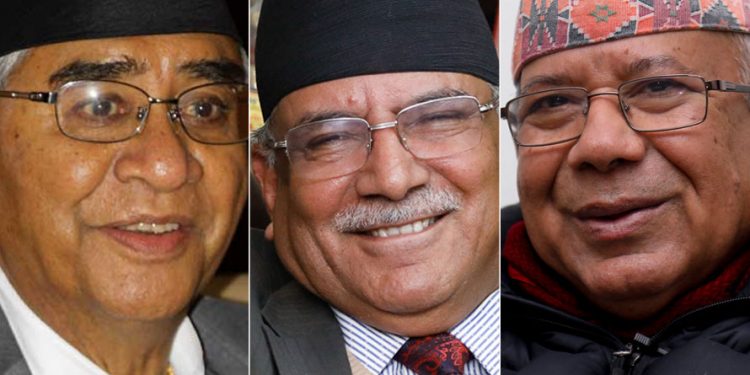 देउवा, प्रचण्ड र नेपालबीच भेटवार्ता