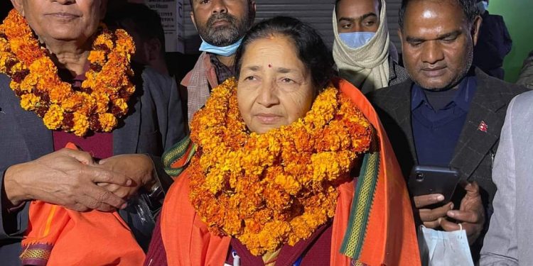 राष्ट्रिय सभा निर्वाचन: मधेश प्रदेशमा उर्मिला अर्याल विजयी