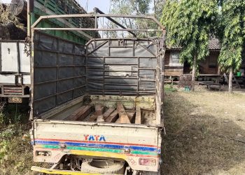 जनकपुर : काठ तस्करी गर्दागर्दै पिकअप गाडीसहित २ जना पक्राउ
