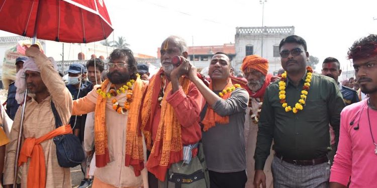 मिथिला मध्यमा परिक्रमा तीर्थयात्री आज जलेश्वरमा