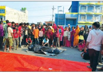सडकमा शवसहित प्रदर्शन
