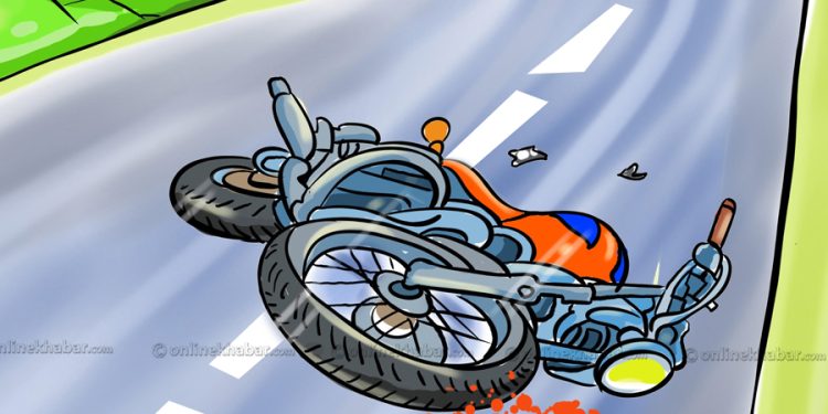 धनुषामा ट्याक्टर र मोटरसाइकल ठोक्किंदा दुई जनाको मृत्यु