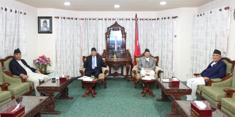 सभामुख र तीन दलका शीर्ष नेताहरुबीच छलफल